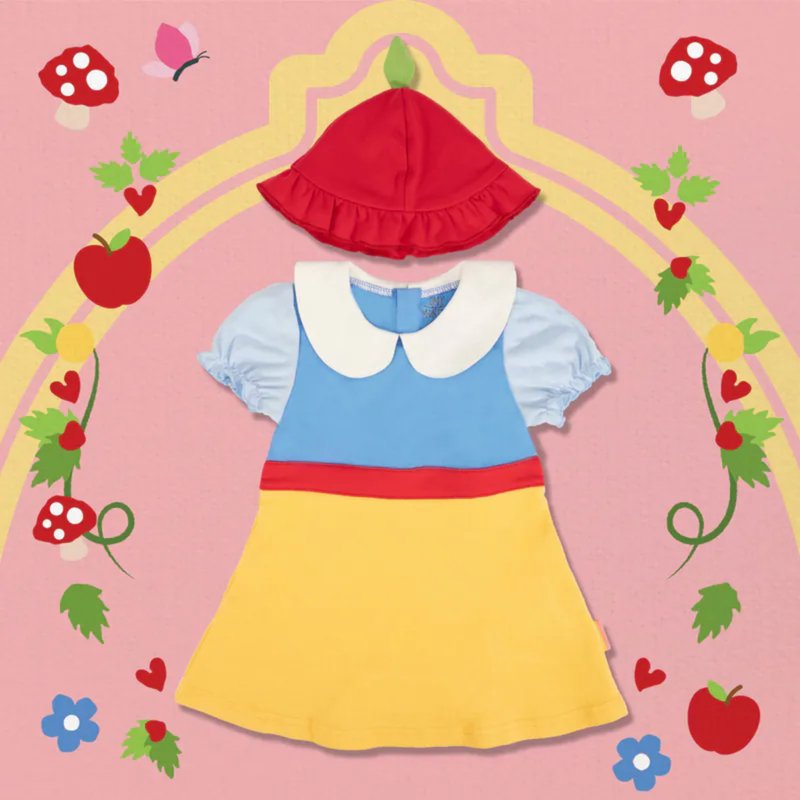 甜美苹果公主造型连帽短袖包屁套装 - 包屁衣/连体衣 - 棉．麻 咖啡色