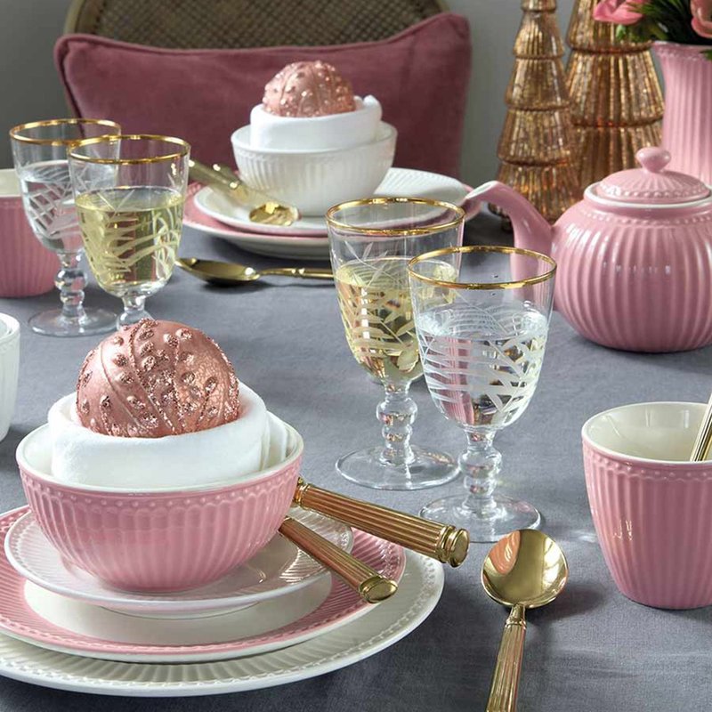 【2件7折】丹麦GreenGate Alice dusty rose 拿铁杯/蛋杯/汤匙 - 茶具/茶杯 - 瓷 粉红色