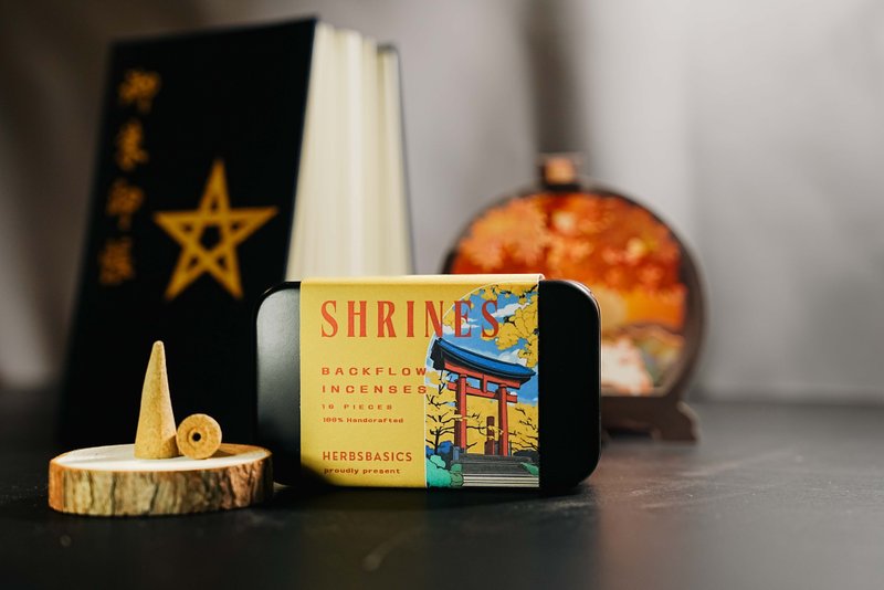 【感受日本古老神社的静谧香气】Shrines 倒流香套装 - 香薰/精油/线香 - 木头 咖啡色