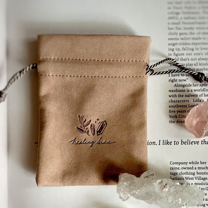 //加购品//饰物收纳质感束口袋 - 其他 - 人造皮革 卡其色