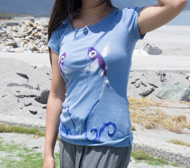 比翼双飞飞鱼 Winwing手绘衣 - 女装上衣 - 棉．麻 