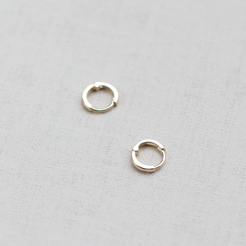 14K  7.5 mm圆耳扣耳环 (内径 5.5 mm)(单个) - 耳环/耳夹 - 贵金属 金色