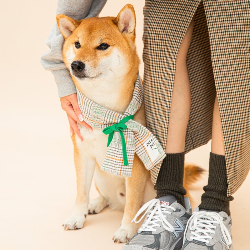 Glen Check HANTEN Puff Scarf 黑色 - 衣/帽 - 棉．麻 黑色