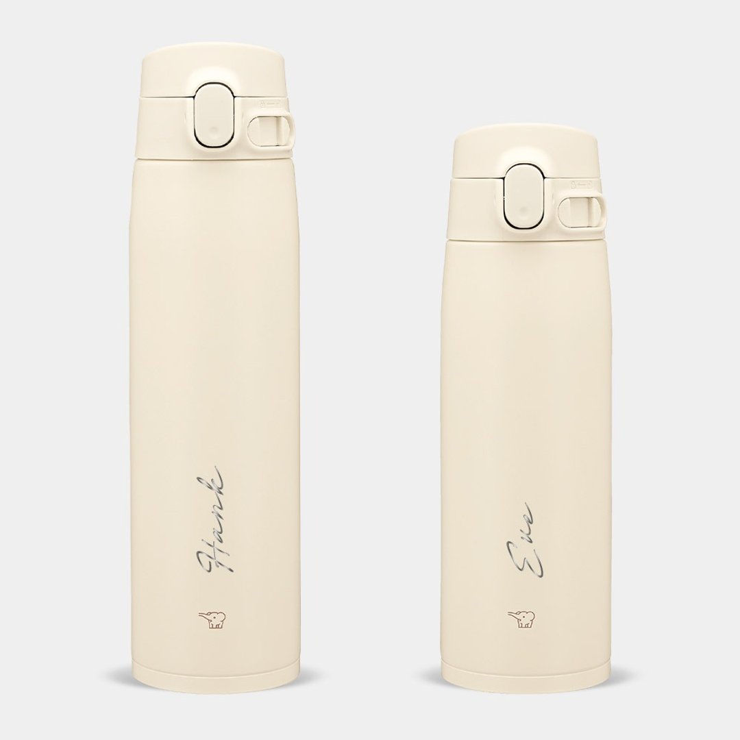 【定制化礼物】英文名 象印 600 / 720ML 弹盖式不锈钢保温瓶 003 - 保温瓶/保温杯 - 不锈钢 卡其色