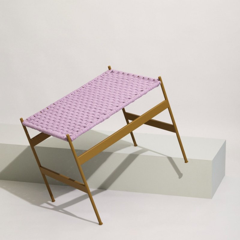 【Hübsch】－021521 长春花蓝紫色编织异材质椅凳 穿鞋椅 - 椅子/沙发 - 聚酯纤维 紫色