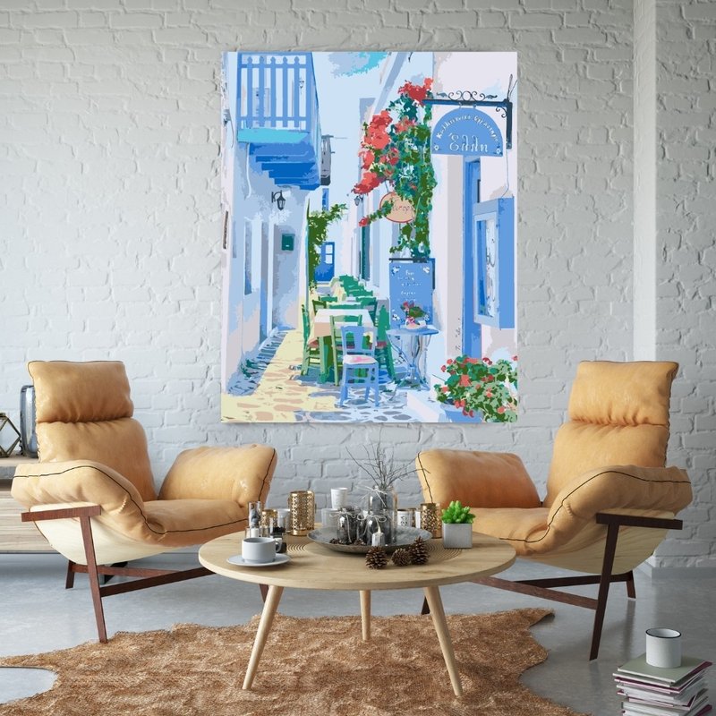 希腊街景 创意数字油画 【销售排行榜 】 - 插画/绘画/写字 - 其他材质 