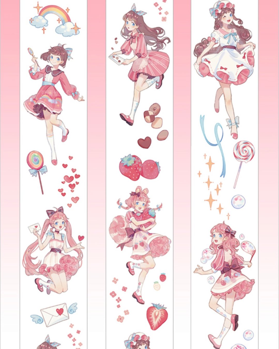 草莓少女 PET 和纸胶带 - 纸胶带 - 纸 多色