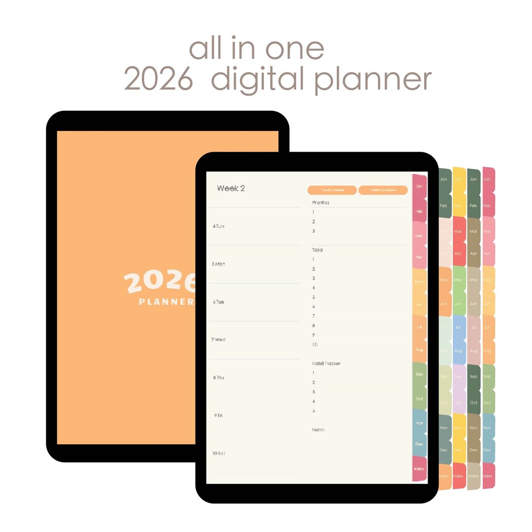 2026 香橙拿铁色系 电子手帐  | Goodnotes | 送贴纸 | 跳转 - 电子手帐及素材 - 其他材质 