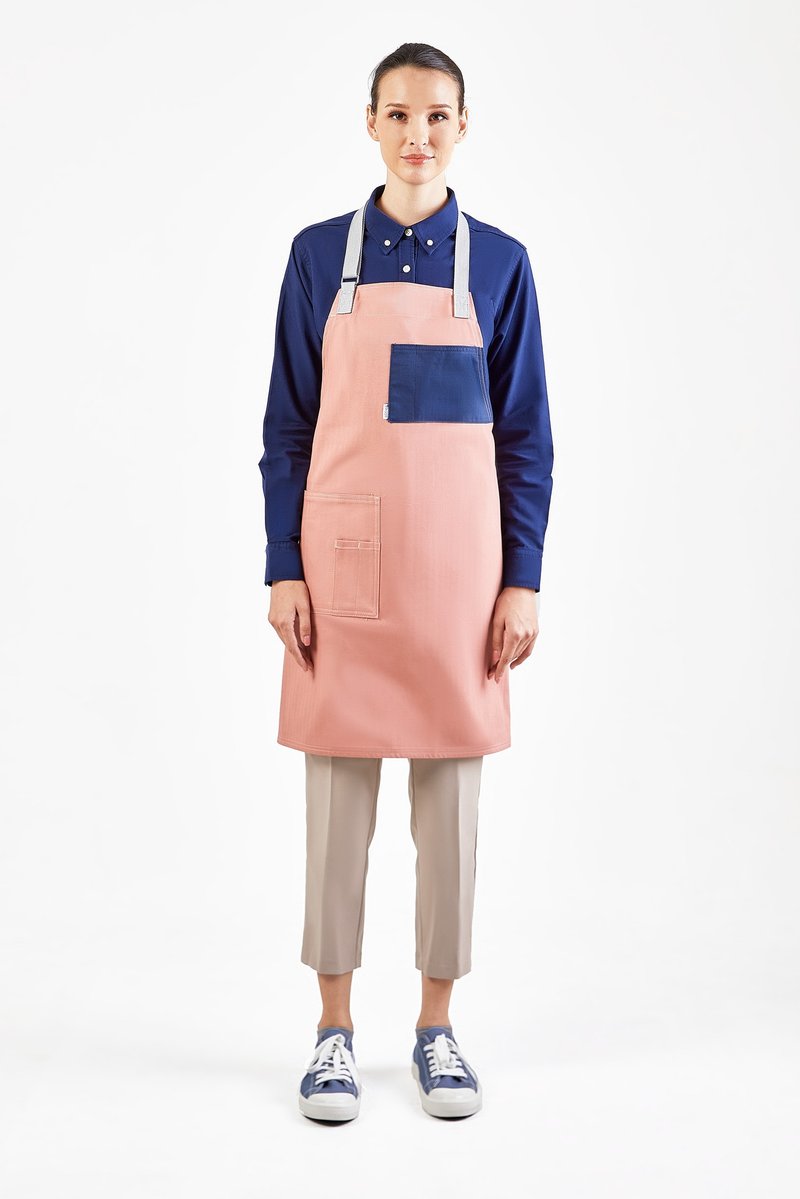 PEBBLE APRON - （玫瑰粉、粉红色）工作服围裙 - 围裙 - 棉．麻 粉红色