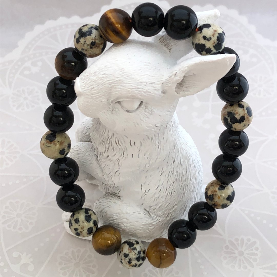 Natural stone bracelet that is likely to increase financial luck - 手链/手环 - 石头 黑色