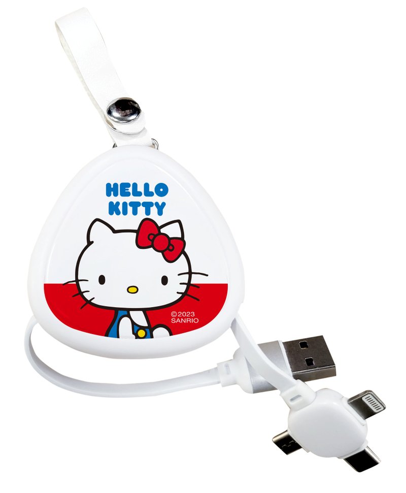 【Hong Man】三丽鸥 三合一伸缩快充线 大头HELLO KITTY - 充电宝/传输线 - 塑料 红色