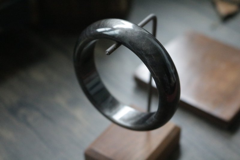 银耀石手镯天然黑耀猫眼效应手环 - 手链/手环 - 水晶 黑色