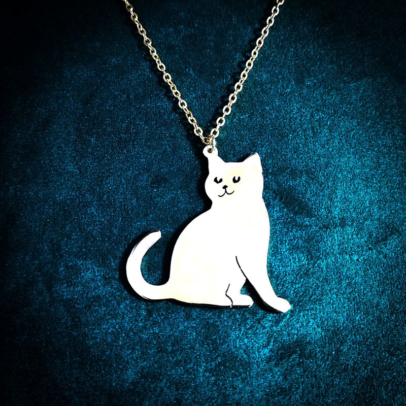 可爱猫咪坠饰 : Amore Accessories - 项链 - 铜/黄铜 银色