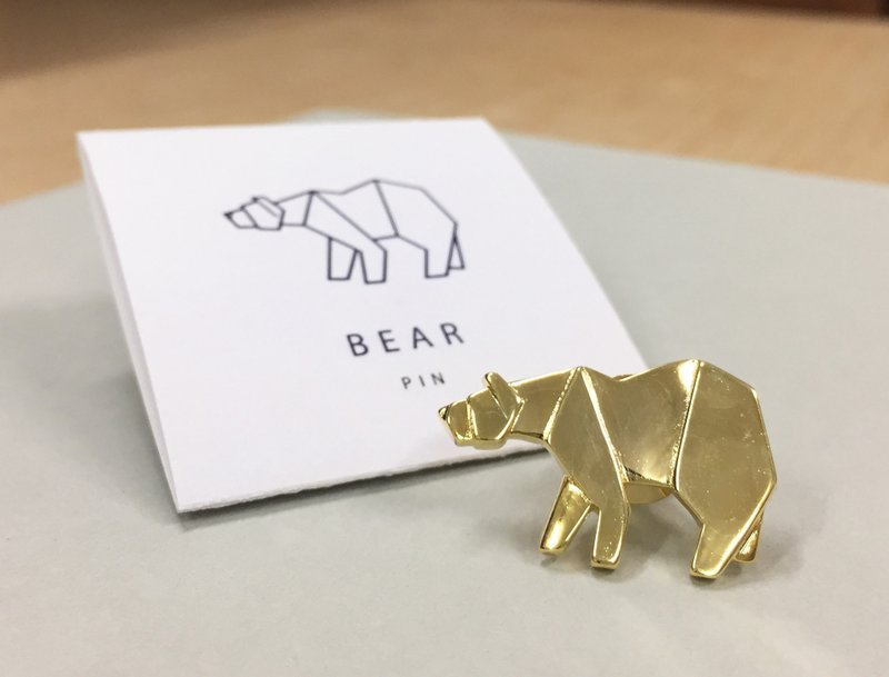几何别针－熊 - 徽章/别针 - 铜/黄铜 