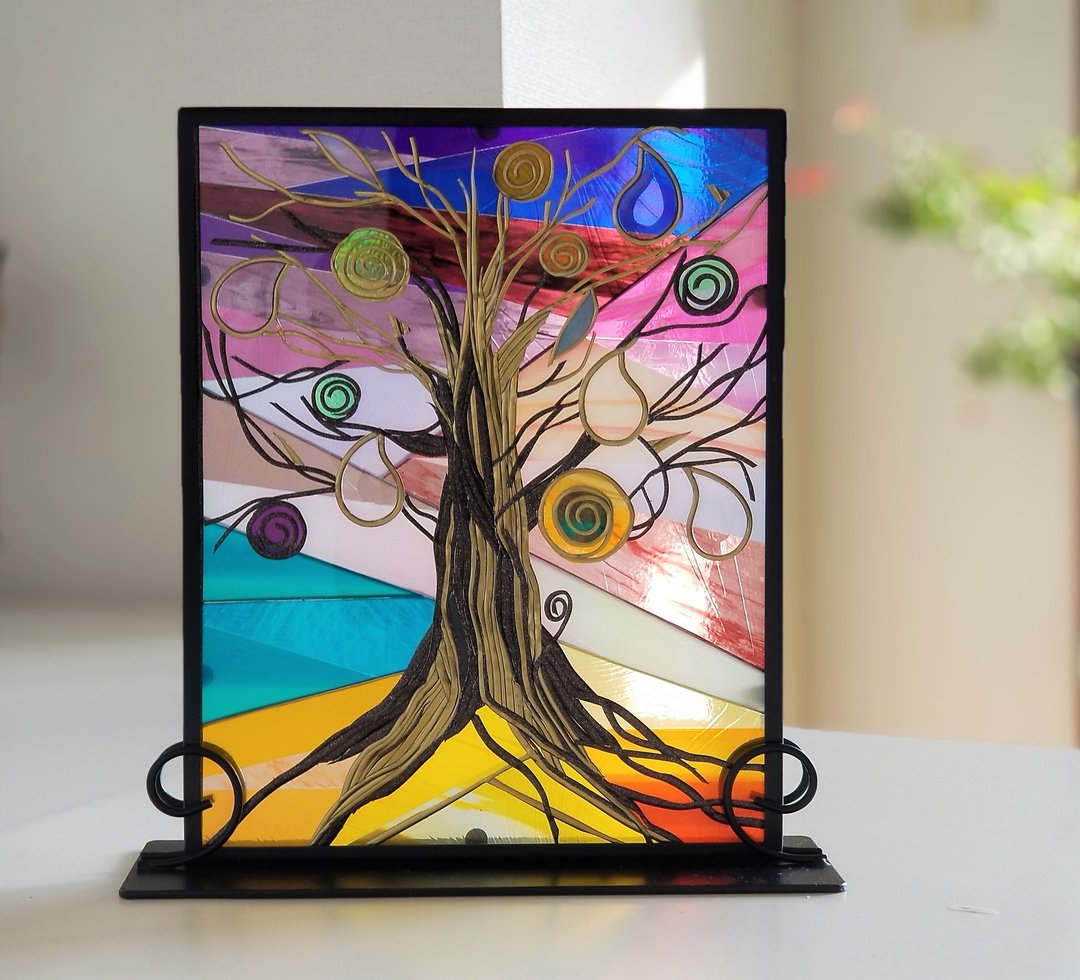 Glass Art Iron Stand 　Tree of Ray - 摆饰 - 玻璃 多色