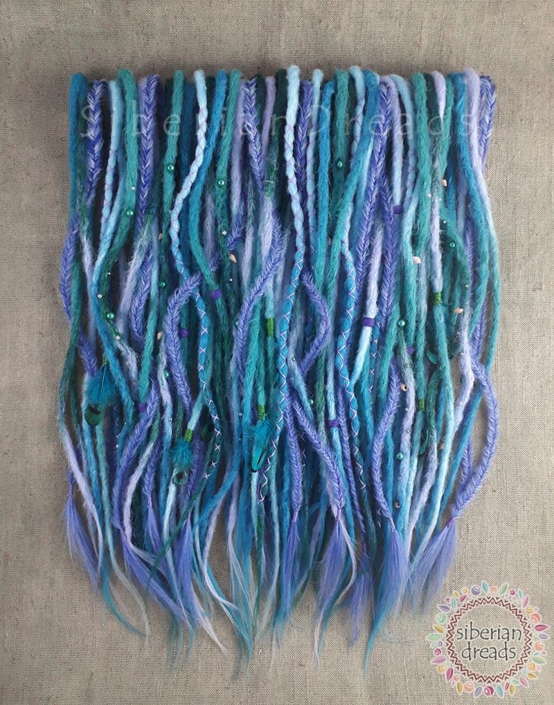 钩针编织玉米须“珊瑚礁”/ 绿蓝色调钩针编织自然纹理玉米须 - 发饰 - 其他材质 多色