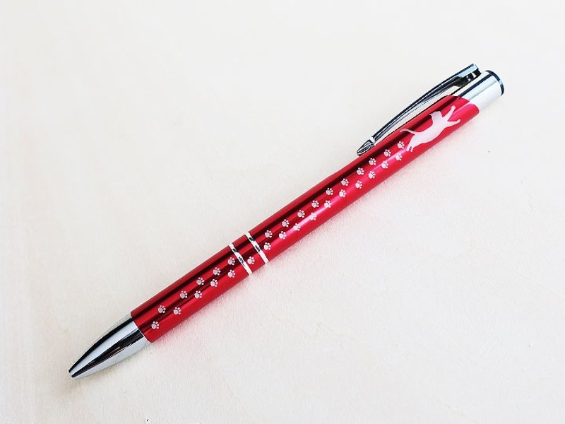 Selectable engraving Cat and paws Footprint Ballpoint pen Red Gift wrapping Christmas Gift - 其他书写用品 - 其他材质 红色