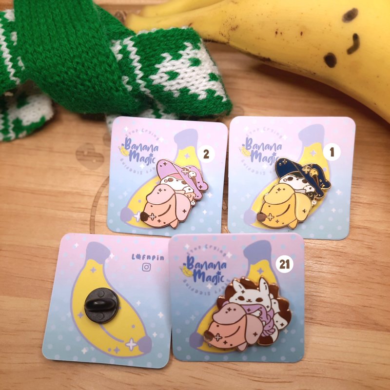 让Baby 安心入睡的 Banana Magic 小徽章 (共51款 选2个) - 耳环/耳夹 - 其他金属 