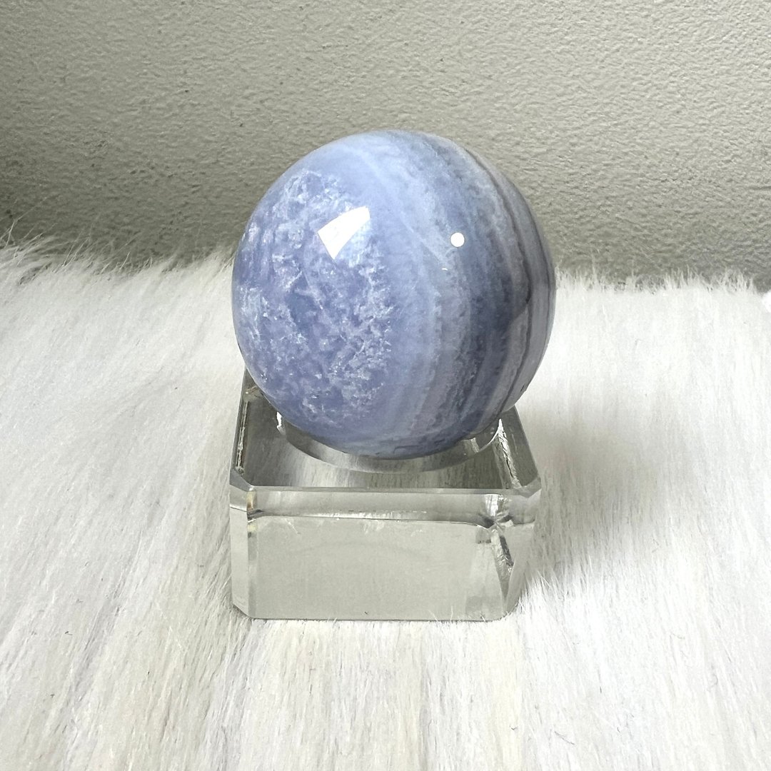 蓝纹玛瑙球 | 水晶 | 水晶球 | 水晶摆件 - 摆饰 - 水晶 蓝色
