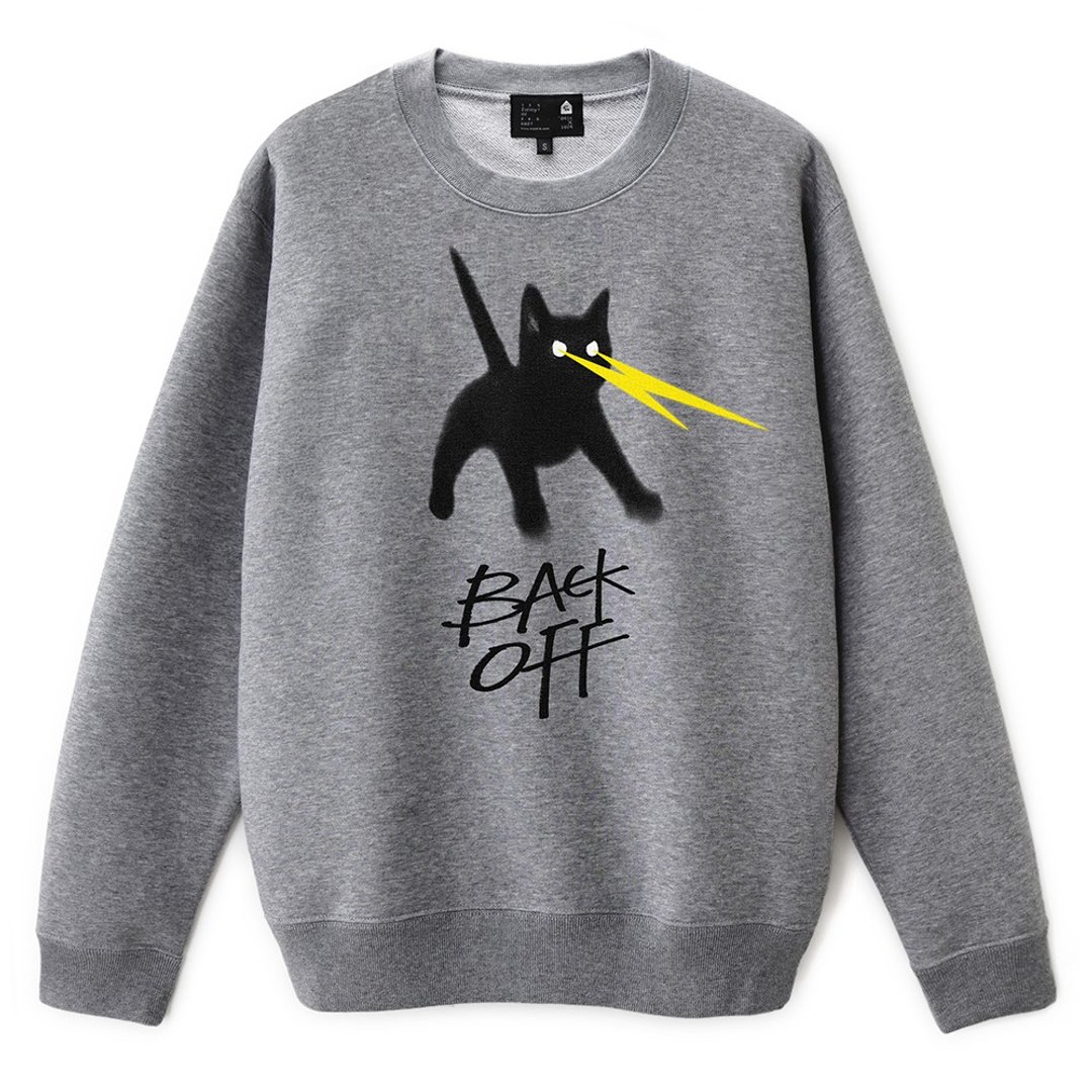 热销预购品-BACK OFF ! 中性版长袖上衣(麻灰色款 ) - 男装上衣/T 恤 - 棉 灰色