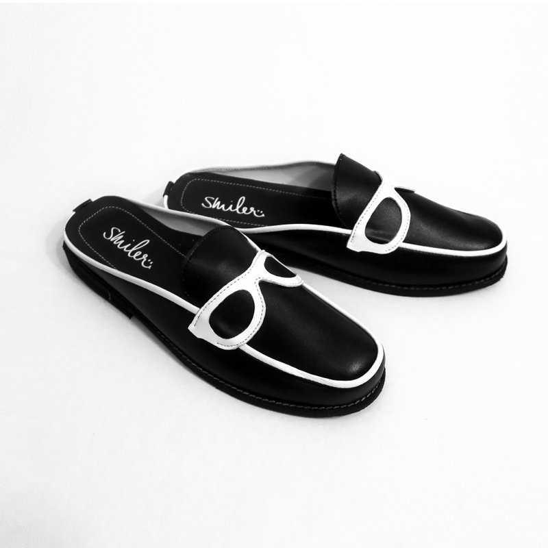 Glasses half-sandals - Black - 男女凉鞋 - 其他材质 黑色