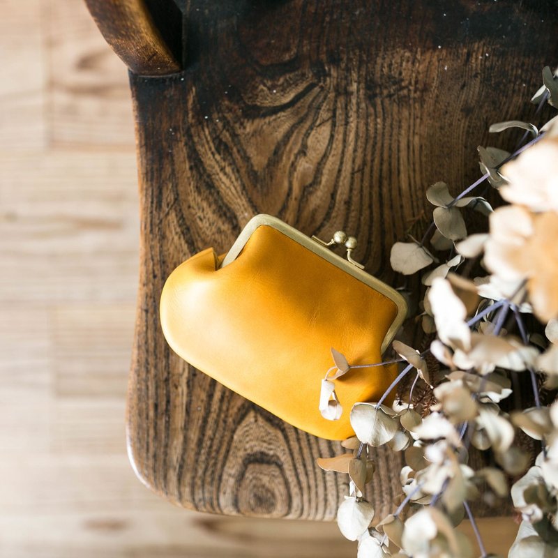 Grow adult genuine leather purse / Mimosa Yellow - 皮夹/钱包 - 真皮 黄色