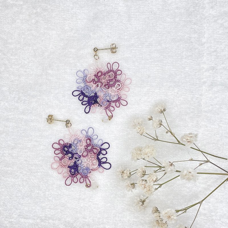 人手梭织耳环 - 耳环/耳夹 - 棉．麻 多色