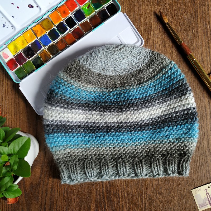 纯羊帽薄款手织毛线帽-冰河时代 - 帽子 - 羊毛 