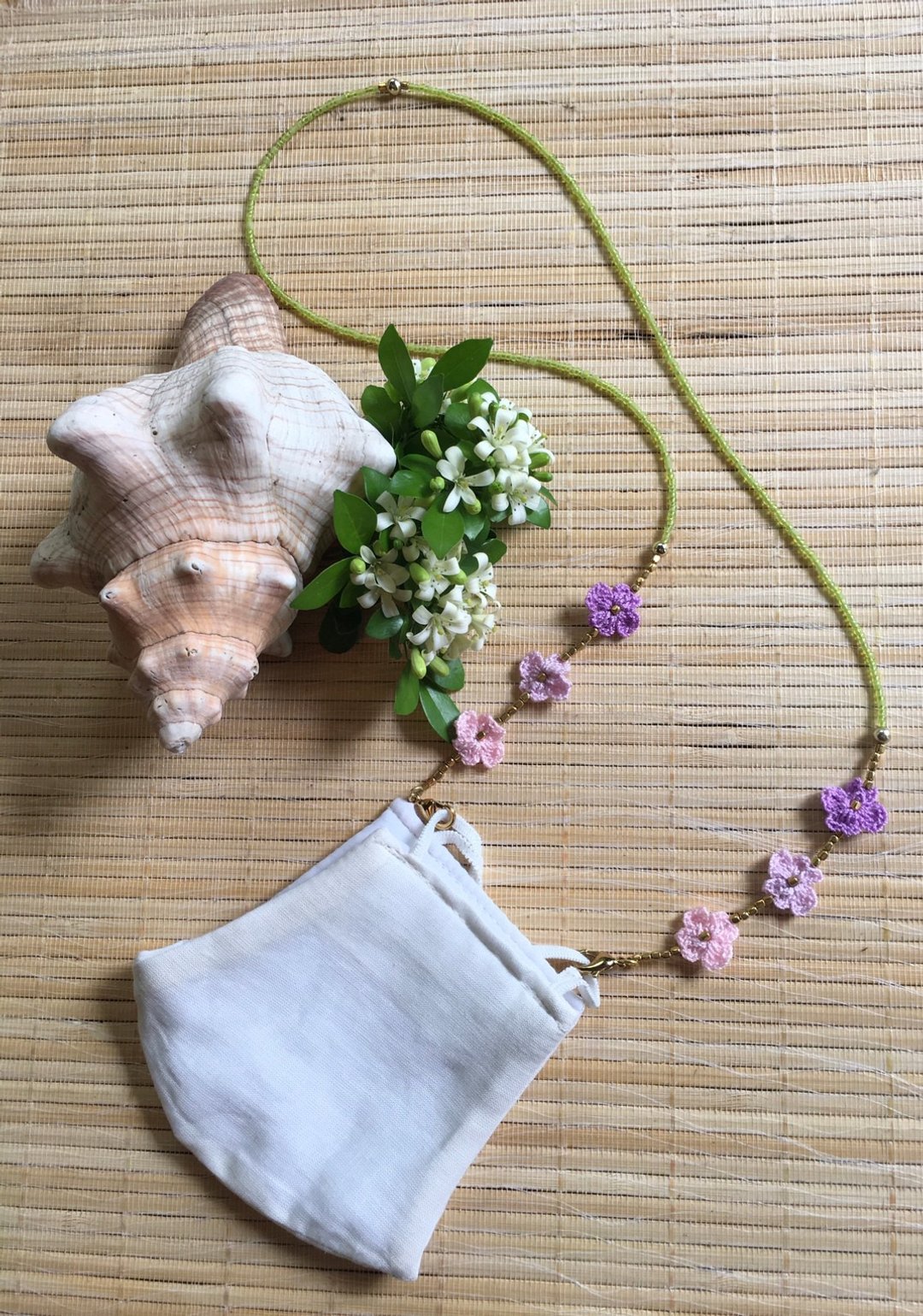 口罩鍊 還可當項鍊、手鍊、眼鏡鍊 littleflower no.13 - 口罩 - 贵金属 多色