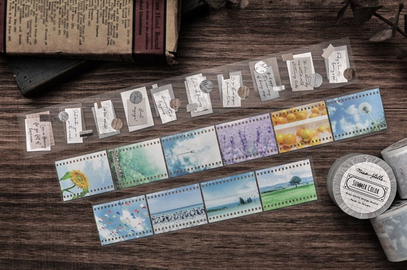 Summer Color / 夏色纸胶带 - 4cm - 纸胶带 - 塑料 多色