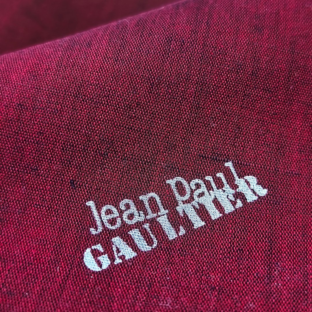 Jean Paul Gaultier 复古手帕 - 酒红色款 (17 寸) - 手帕/方巾 - 棉 红色
