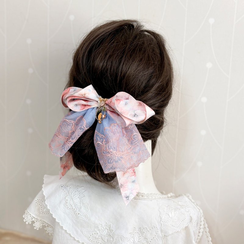 法式蕾丝仙女夹鲨鱼夹 香蕉夹 弹夹 马尾夹 发圈 发夹 抓夹 边夹 - 发饰 - 其他材质 粉红色