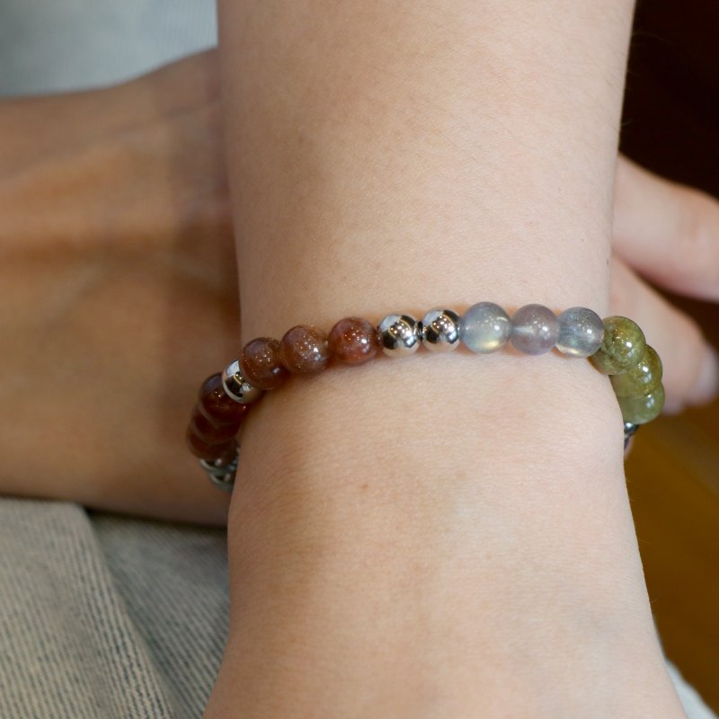 喉轮调频 沙佛莱堇青石 能量手环 - 手链/手环 - 水晶 多色
