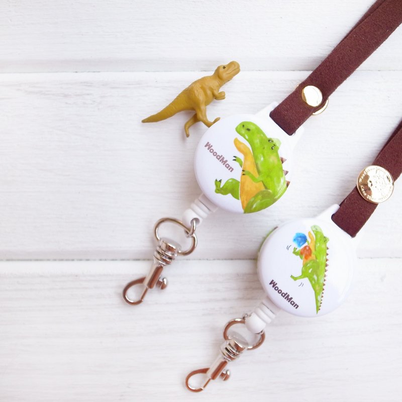 恐龙系列,戴式伸缩票卡夹(双面图案) - 证件套/卡套 - 塑料 绿色