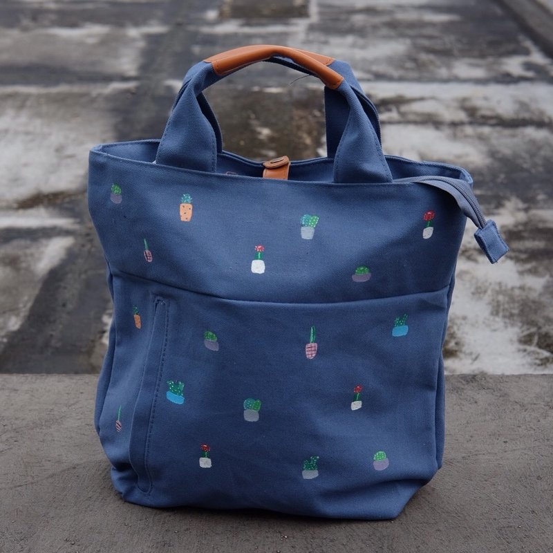 Cactus Backpack - 后背包/双肩包 - 其他材质 蓝色