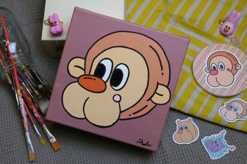 十二生肖系列—猴吉 - 海报/装饰画/版画 - 压克力 咖啡色