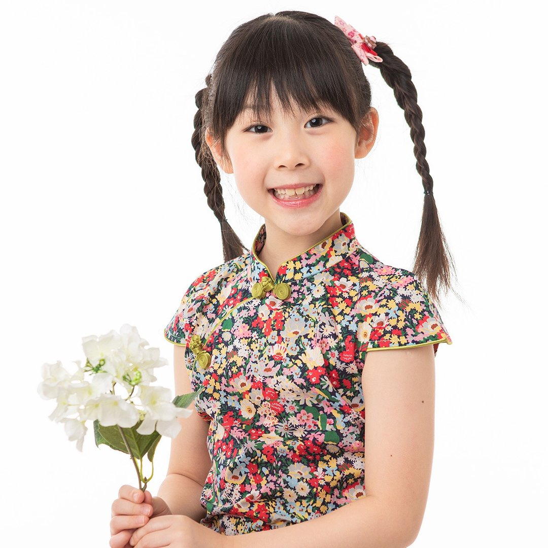 儿童旗袍 古风 四季款 花团锦簇 - 旗袍 - 棉 多色