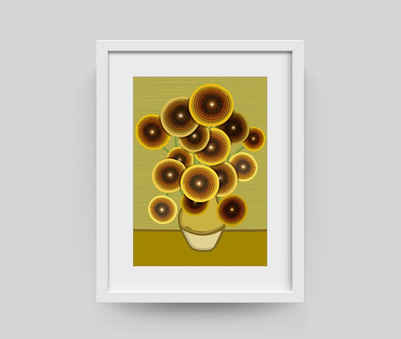 The Sun Flower - 高品质画作印刷 - 卡片/明信片 - 纸 