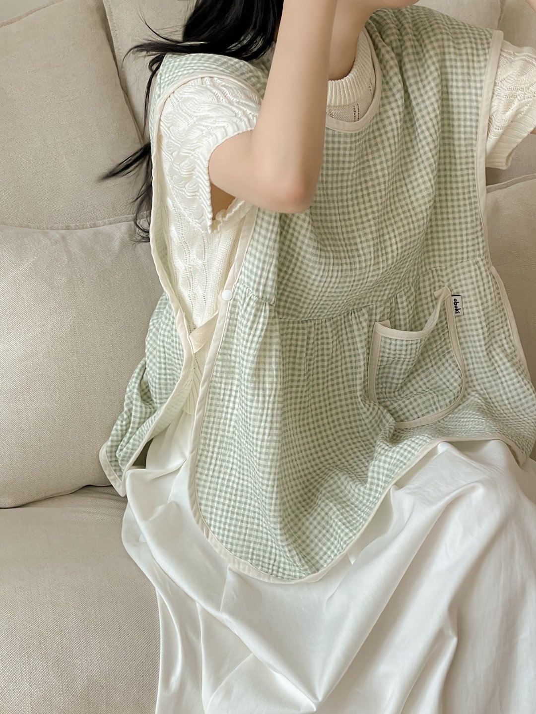 父母可穿戴的婴儿拍嗝巾 – 优质棉，适合母乳喂养，绿色 - 亲子装 - 棉 绿色