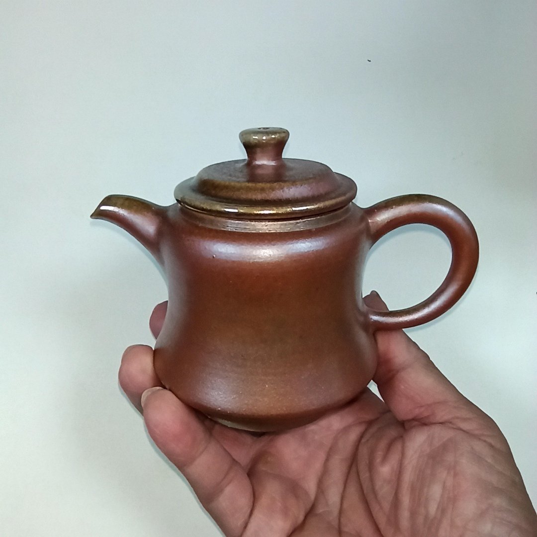 柴烧茶壶自然落灰釉金银彩 - 茶具/茶杯 - 陶 金色