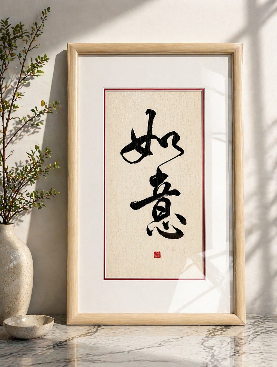 【书法挂画】如意 - 兔年挂画 (47cm X 28cm) - 海报/装饰画/版画 - 纸 
