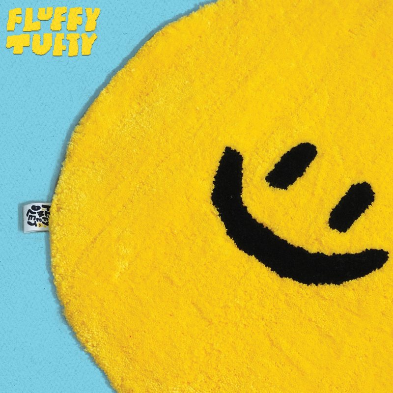 MADE TO ORDER - SMILEY FLUFFY TUFTY RUG - 地垫/地毯 - 其他材质 黄色