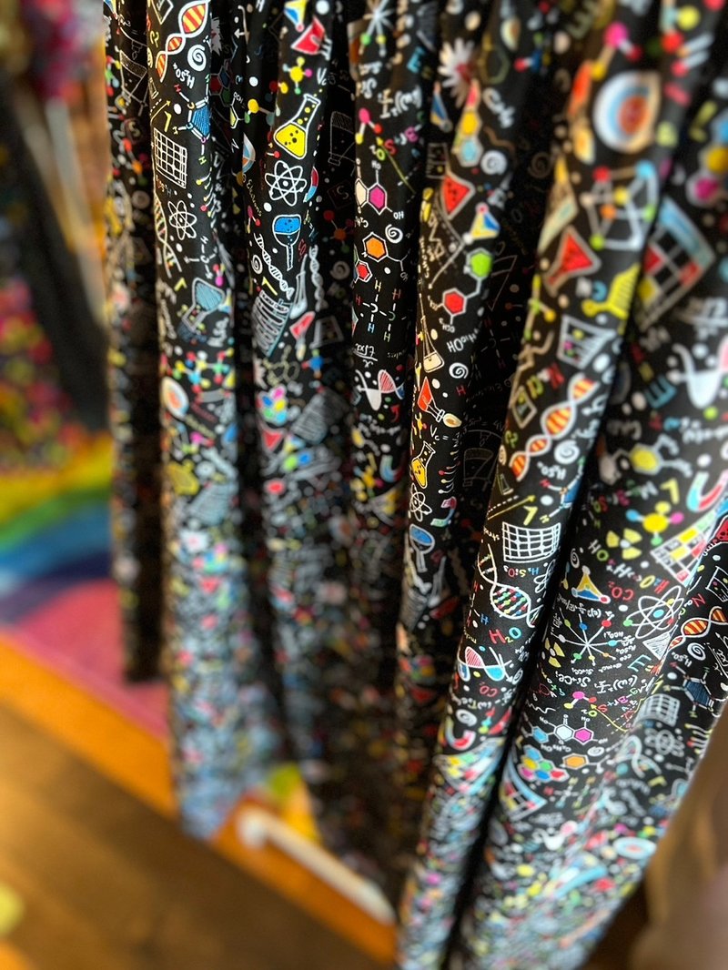 科学 理科 基因 PSYENCE BLACK 裙 / 均码 / 美国布料 / 日本制 纯棉100% - 裙子 - 棉．麻 黑色