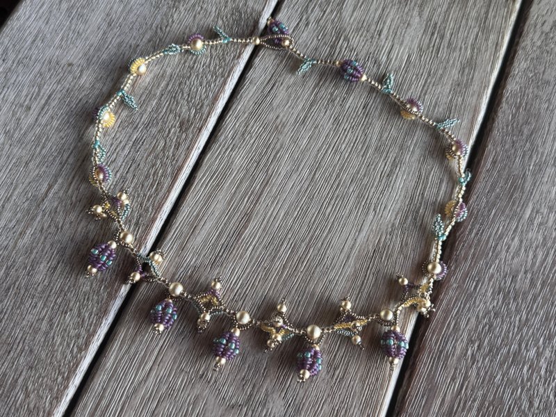 20251216 Toho珠 串珠 颈链 - 项链 - 半宝石 橘色