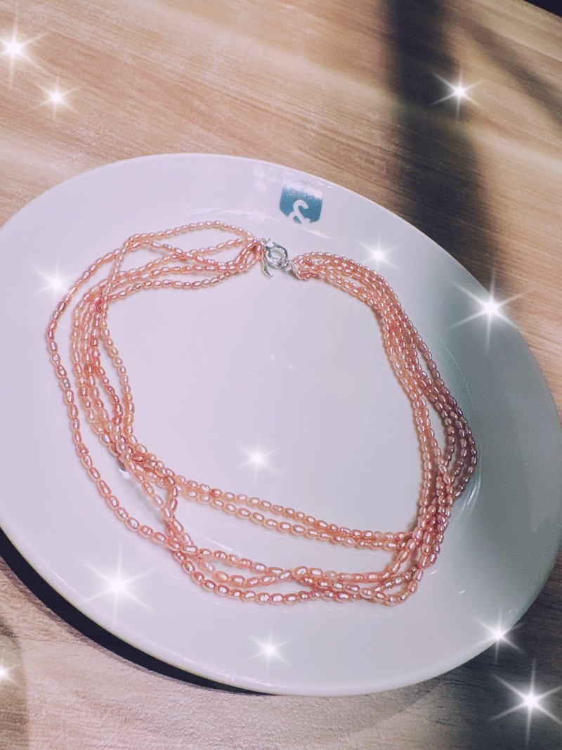 珍珠少女 - 项链 - 纯银 粉红色