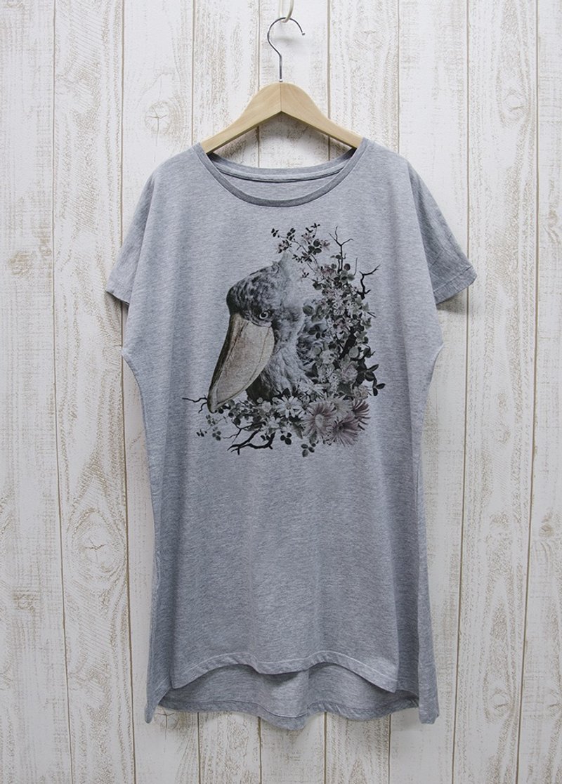 ronronHUSHBILL ワンピースTee　Calld?　ヘザーグレー / R036-O-GR - 洋装/连衣裙 - 棉．麻 灰色