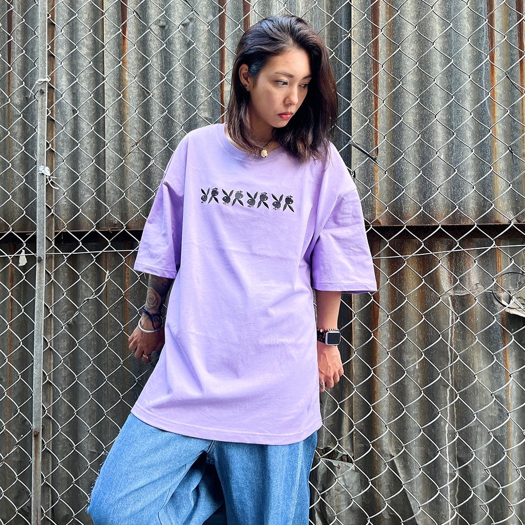 Hate Monday'' X PLAYBOY - TEE短袖上衣(PBHM-T03) - 中性连帽卫衣/T 恤 - 棉 银色