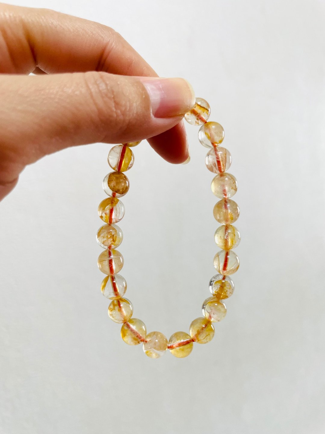 招财开运 缺土金快来【黄金水花净体黄胶花手串】一物一拍 - 手链/手环 - 水晶 黄色