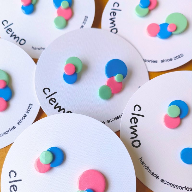 圆润 3色粉彩【耳环】 - 耳环/耳夹 - 其他材质 多色