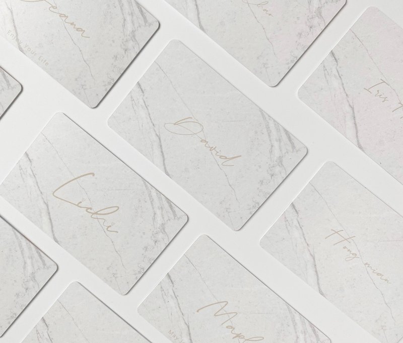 【定制化】悠游卡 一卡通 定制化礼物  极致大理石纹 中英文订制 - 造型悠游卡/交通卡 - 其他材质 白色